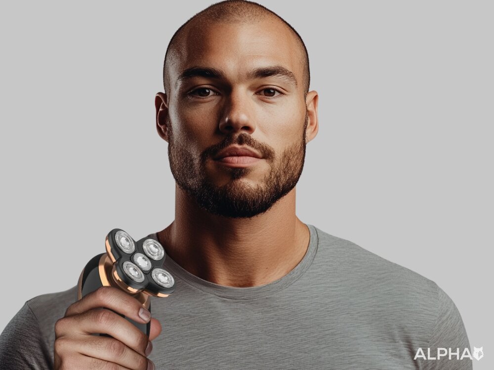 Golarka ALPHA TR5-PRO Na mokro i sucho zestaw czterech nasadek, dopasowanie długości, precyzyjne modelowanie brody, schludny wygląd