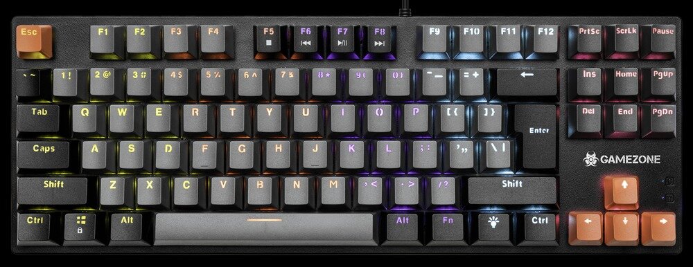 Klawiatura TRACER Gamezone Strike 87 Mechaniczna widok z góry