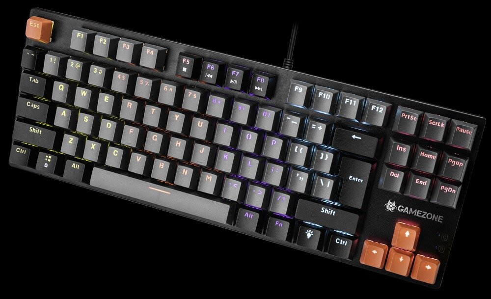 Klawiatura TRACER Gamezone Strike 87 skos od frontu