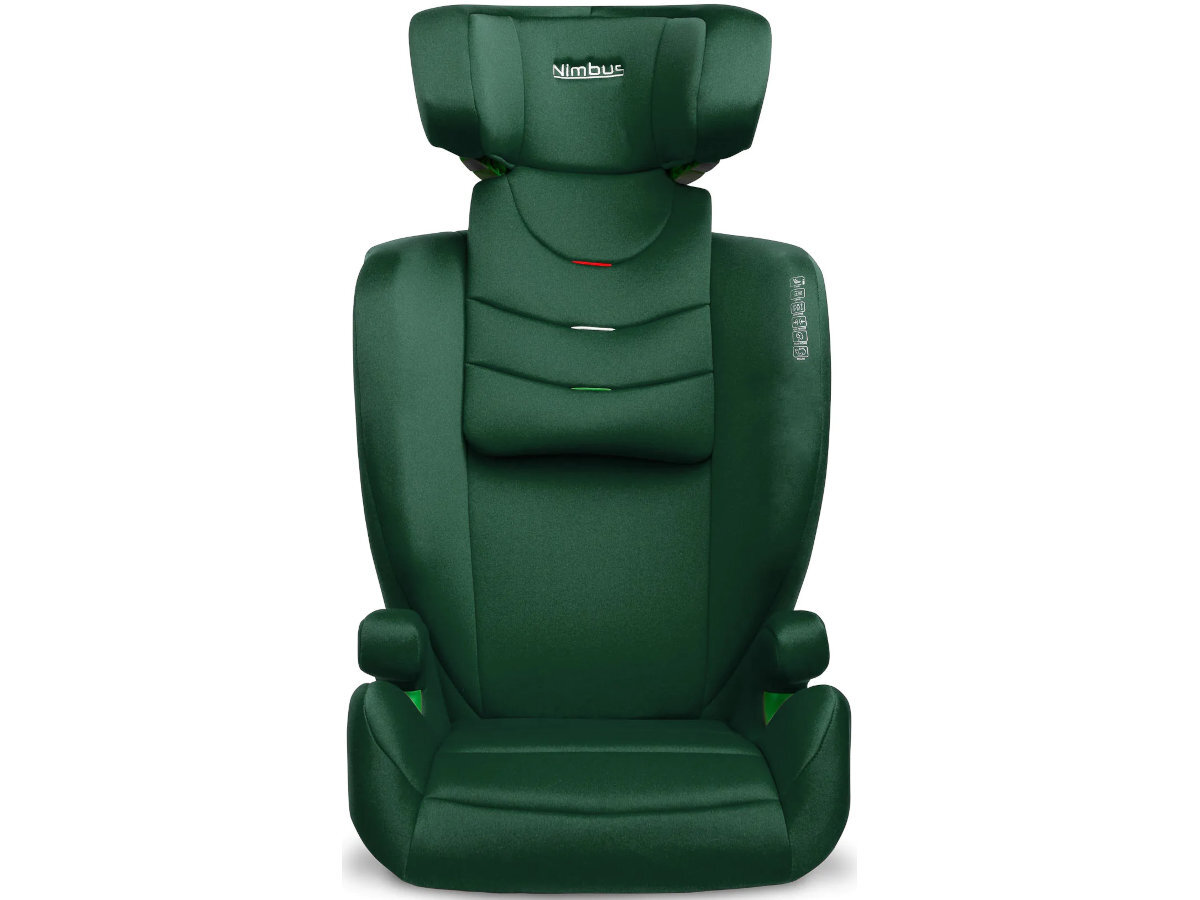 Fotelik samochodowy CARETERO Nimbus I-Size 15-36 kg płynną regulację obszernego zagłówka 11-stopniową regulacją miękkie wykończenie - fotelik na białym tle z podniesionym zagłówkiem