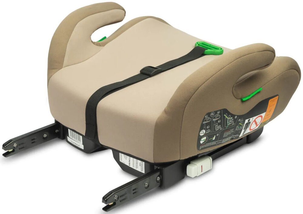 Podstawka samochodowa CARETERO Puma I-Size Beżowy podstawka na białym tle widoczna od tyłu pod skosem bezpieczeństwo wygoda komfort