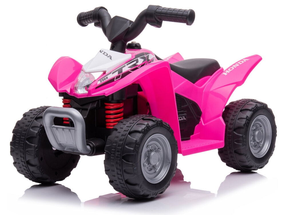 Quad elektryczny dla dziecka SUN BABY Honda TRX Różowy elektryczny napęd silnik moc 30 W maksymalna prędkość do 3 km/h niski poziom hałasu