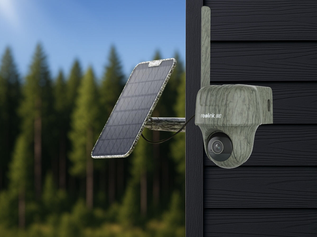Kamera REOLINK Go Series G450 + Solar Panel 2 - Dobre rozwiązanie, kamera przymocowana do ekewlacji budnyku z panelem solarnym