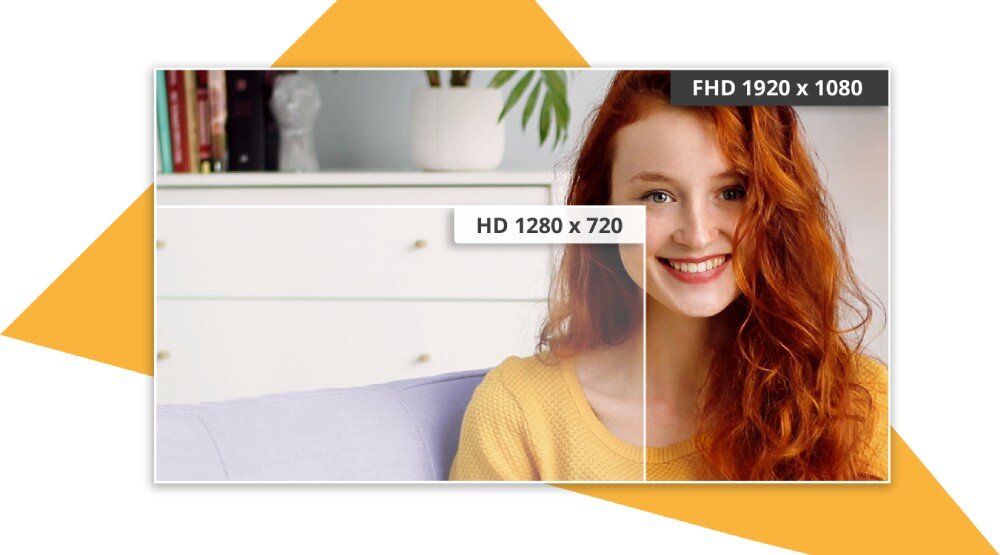 Monitor AOC 27B3HA2 Porównanie jakości obrazu między rozdzielczością HD 1280 x 720 a FHD 1920 x 1080, przekątna, rozdzielczość, proporcje, jakość