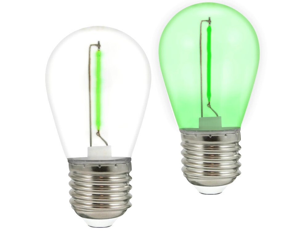 Żarówki LED GOLDLUX 36V S14 E27 2 sztuki Zielony kat wiazki 360° strumien swietlny 2 x 50 lumenow stonowane nastrojowe swiatlo