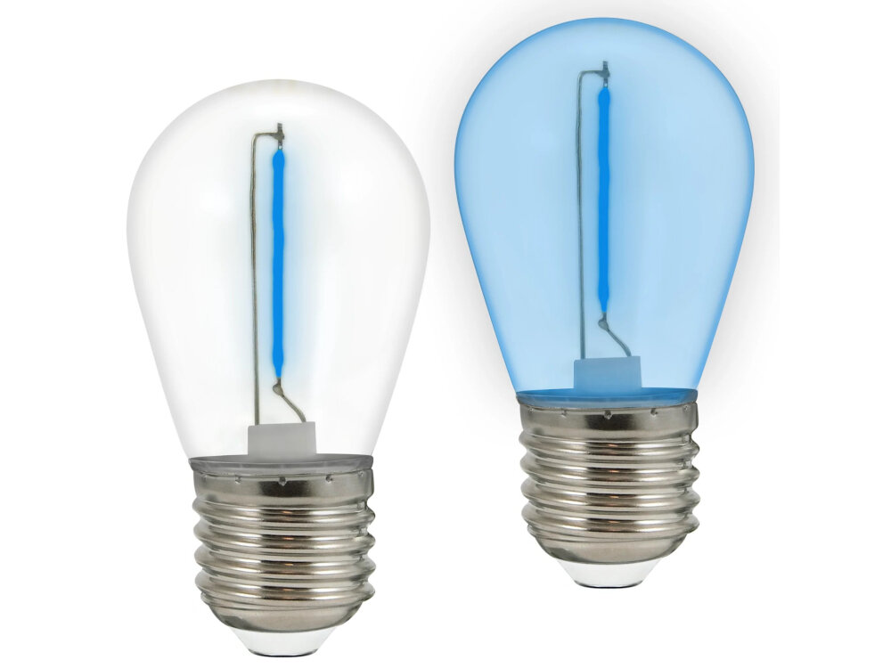 Żarówki LED GOLDLUX 36V S14 E27 2 sztuki Niebieski kat wiazki 360° strumien swietlny 2 x 50 lumenow stonowane nastrojowe swiatlo