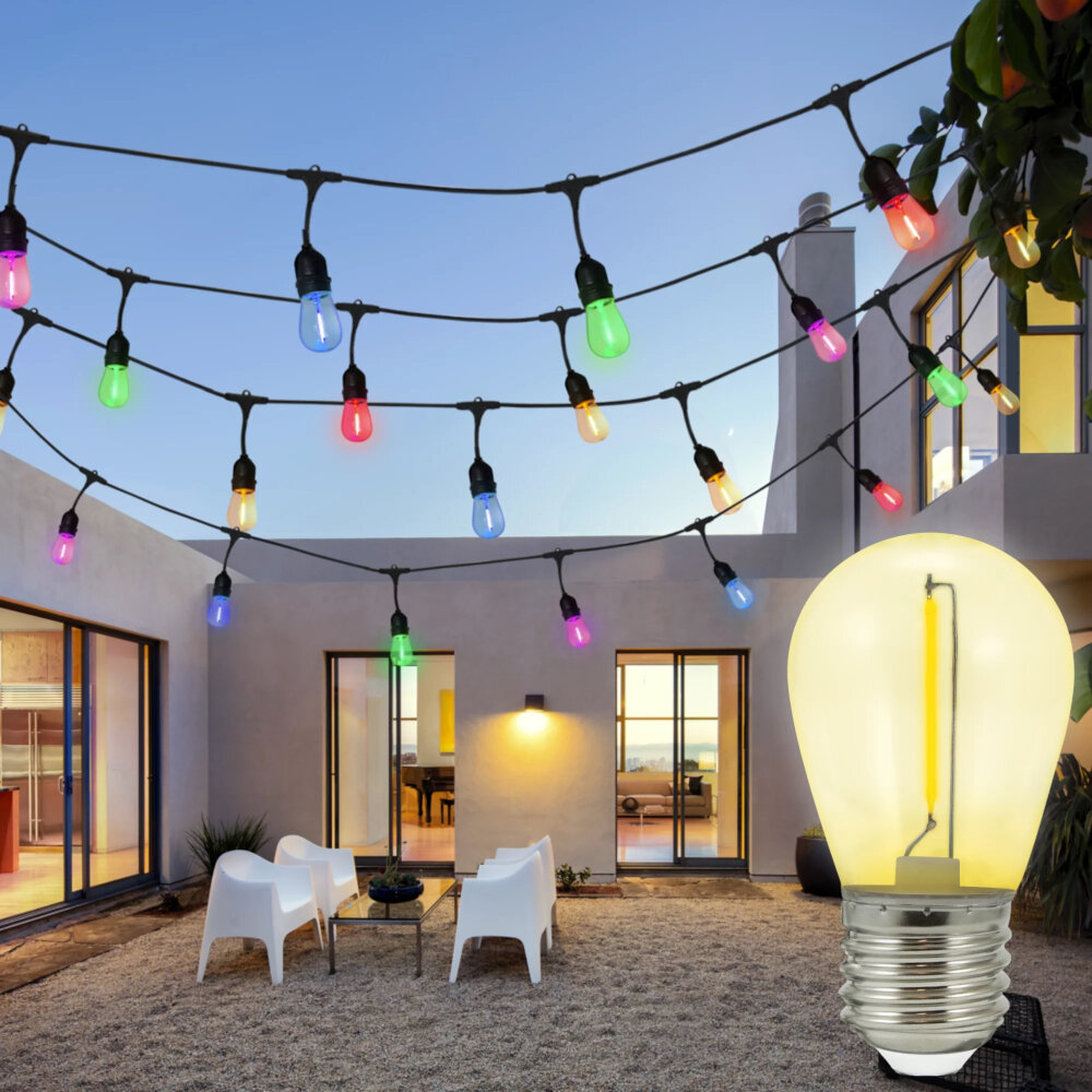 Żarówki LED GOLDLUX 36V S14 E27 2 sztuki Żółty oswietlenie zewnetrzne swiatlo na impreze energooszczedne technologia LED