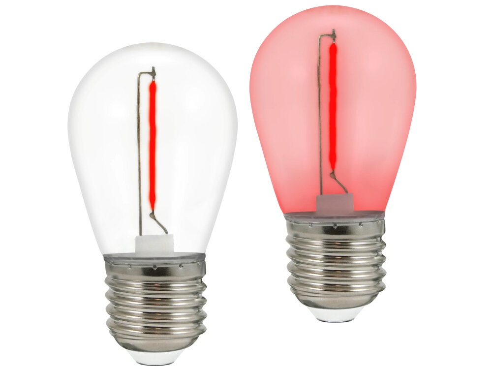 Żarówki LED GOLDLUX 36V S14 E27 2 sztuki Czerwony kat wiazki 360° strumien swietlny 2 x 50 lumenow stonowane nastrojowe swiatlo