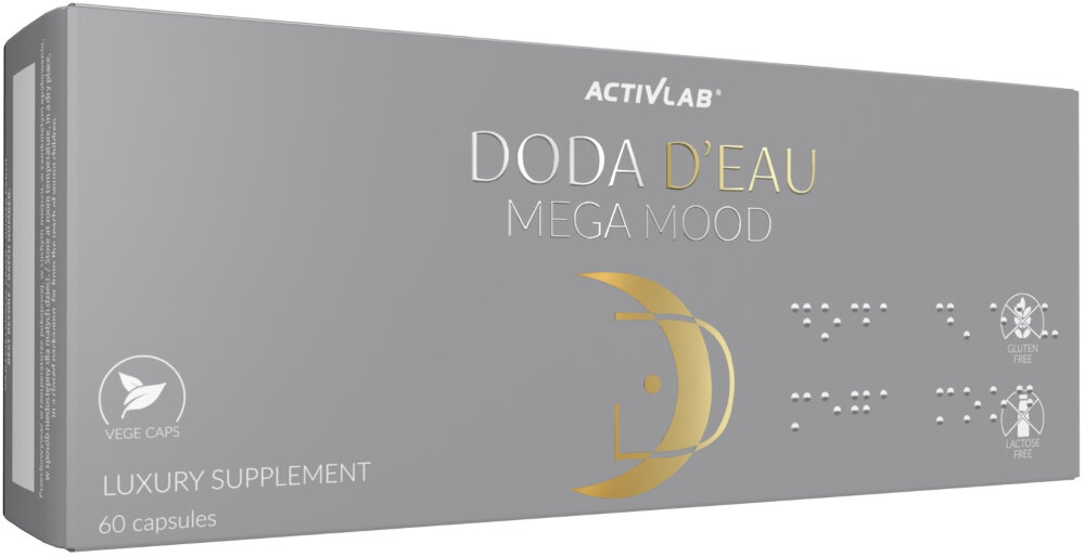 Suplement na koncentracje ACTIVLAB Doda D-eau Mega Mood 60 kapsułek soplowka jezowata korzystny wpyw na uklad nerwowy i zdrowie psychiczne udzial w tworzeniu nowych neuronow Doda wspomaga odpornosc skraca gojenie sie ran dziala przeciwzapalnie w dwoch kapsulkach 500 mg