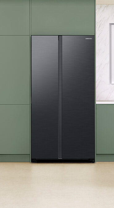 Grafitowa stal lodówki Samsung Side by Side RS62DG5003B1EO z oferty Media Expert Grafitowa stal lodówki Samsung Side by Side RS62DG5003B1EO z oferty Media Expert