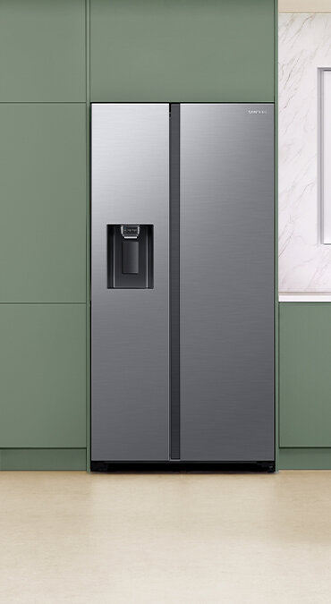 Колір матової сталі в холодильнику Side By Side Samsung RS64DG5303S9EO від пропозиції Медіа Експерт
