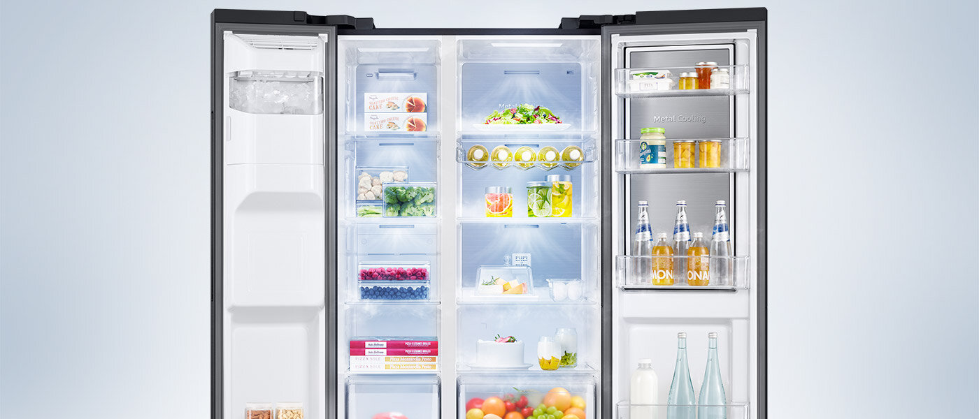 W lodówce side by side Samsung RH65DG54M3B1EO zastosowano wydajny system chłodzenia All-Around Cooling W lodówce side by side Samsung RH65DG54M3B1EO zastosowano wydajny system chłodzenia All-Around Cooling