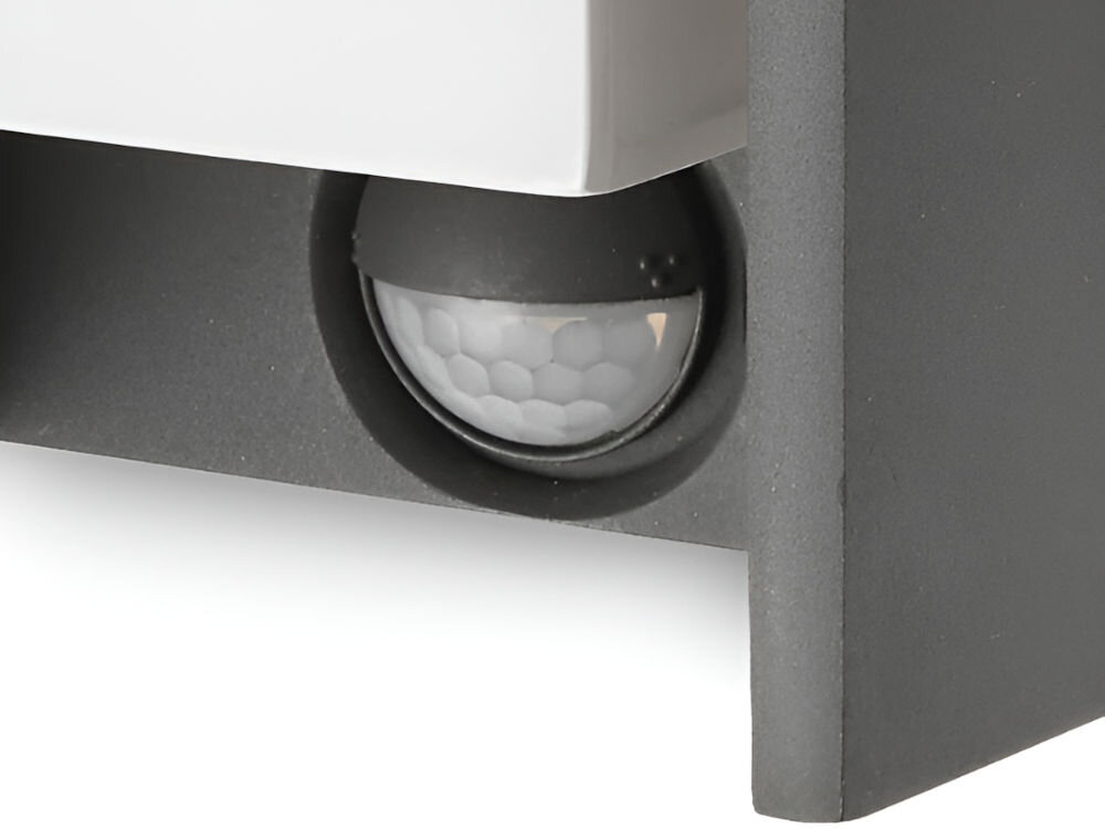 Kinkiet PHILIPS Bridge II Antracytowy półokrągły czujnik ruchu z soczewką Fresnela umieszczony w dolnej części lampy