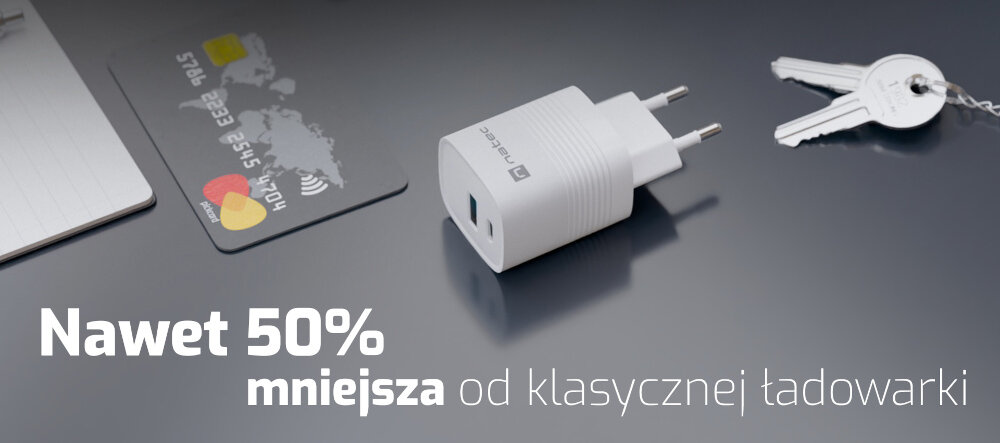 Ładowarka sieciowa NATEC Ribera GaN mobilność i wygoda