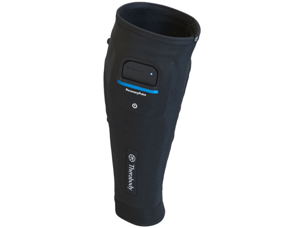 Masażer THERABODY RecoveryPluse TB02784-01 Calf Sleeve Single (rozmiar XS) thanina z germanem wspomaga naturalną termoregulację poprawa krążenia zwiększona efektywność kompresji wspomaga procesy regeneracyjne ulga w bólu poprawa elastyczności mobilności mięśni minimalizacja ryzyka kontuzji usprawnienie regeneracji mięśni