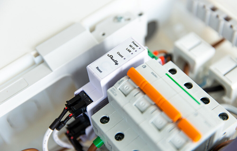 Miernik zużycia prądu SHELLY Pro 3EM-120A Wi-Fi Biały, oprogramowanie, LAN, wifi, iOT, miernik zamontowany do skrzynki elektrycznej