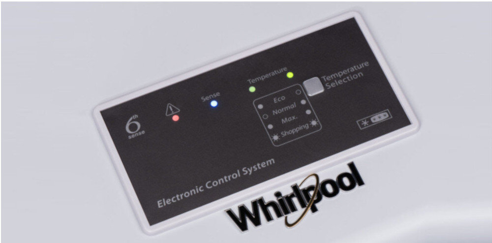 ZAMRAŻARKA WHIRLPOOL WHS 14222 sterowanie ustawienia temperatura opcje panel pokrętło lampki