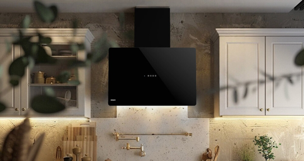 OKAP AKPO WK-11 CRYSTAL MINI 300 okap zabudowa pochłaniacz wyciąg filtry usuwanie zanieczyszczeń oświetlenie LED sterowanie dotykowe