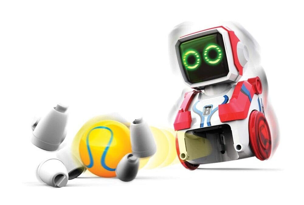Zabawka SILVERLIT Robot Kickabot SI88549 dwa roboty 2 dżojstiki 2 bramki spychacz do kręgli piłka do gry 12 kręgli i 2 pary nóżek, po jednej dla każdego robota