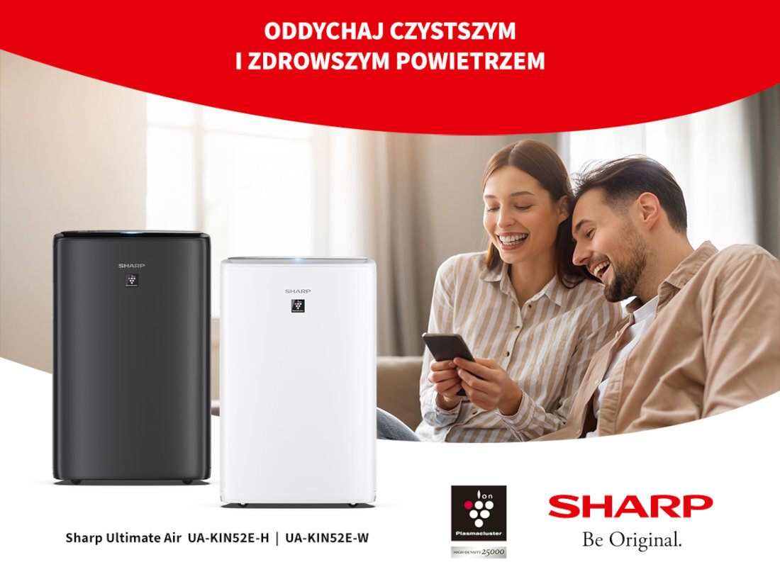 Oczyszczacz powietrza SHARP UA-KIN52E-H Plasmacluster Ion 25000 Czarny