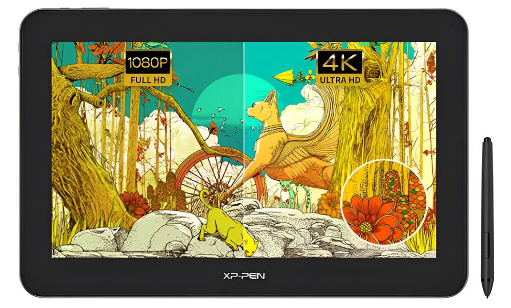 Tablet graficzny 15.6 XP-PEN Artist Pro 16TP 16-calowy ekran LCD o rozdzielczości 4K 3840 × 2160 px kompatybilność z Windows Mac OS Android 92% przestrzeni barw Adobe RGB (124% sRGB) realistyczne odwzorowanie
kolorów