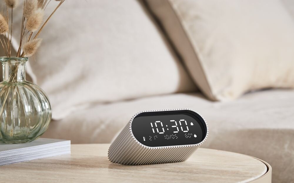 Budzik LEXON Ray Clock styl wyswietlacz sen prezentacja