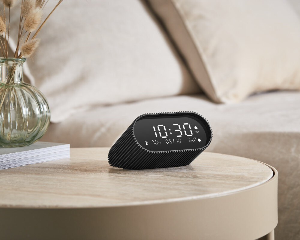 Budzik LEXON Ray Clock styl wyswietlacz sen prezentacja