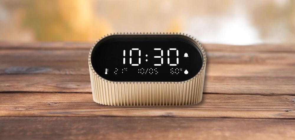 Budzik LEXON Ray Clock styl wyswietlacz sen prezentacja