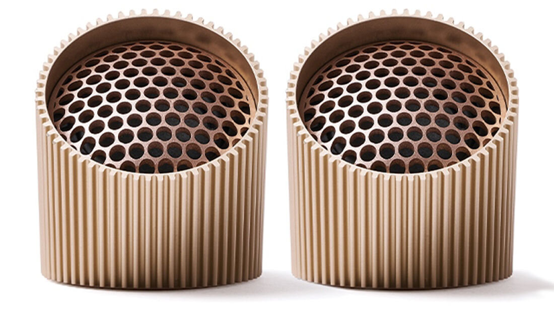 Magnetyczny głośnik mobilny LEXON Ray Speaker LA132VG3 Złoty aluminium estetyka trwałość odporność na wodę IPX4