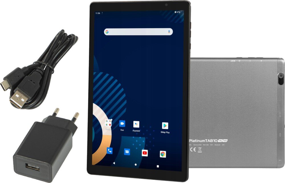 Tablet BLOW PlatinumTAB10 V22 10.1 4/64 GB LTE Wi-Fi Szary zestaw opakowanie