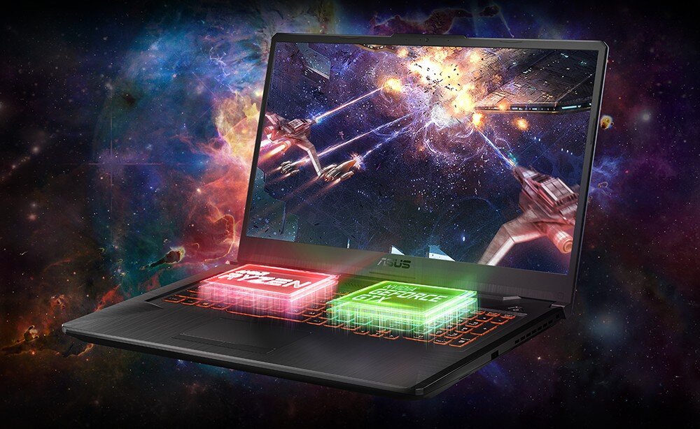 Laptop ASUS TUF Gaming A15 FA506NF-HN008W 15.6 IPS 144Hz R5-7535HS 16GB RAM 512GB SSD GeForce RTX2050 Windows 11 Home podzespoły procesor rdzenie wydajność karta graficzna