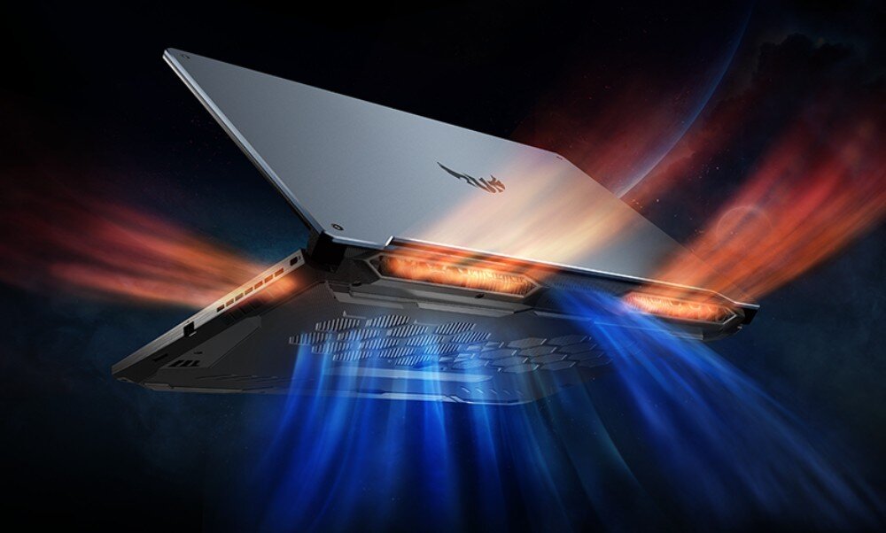 Laptop ASUS TUF Gaming A15 FA506NF-HN008W 15.6 IPS 144Hz R5-7535HS 16GB RAM 512GB SSD GeForce RTX2050 Windows 11 Home chłodzenie wentylatory temperatura hałas