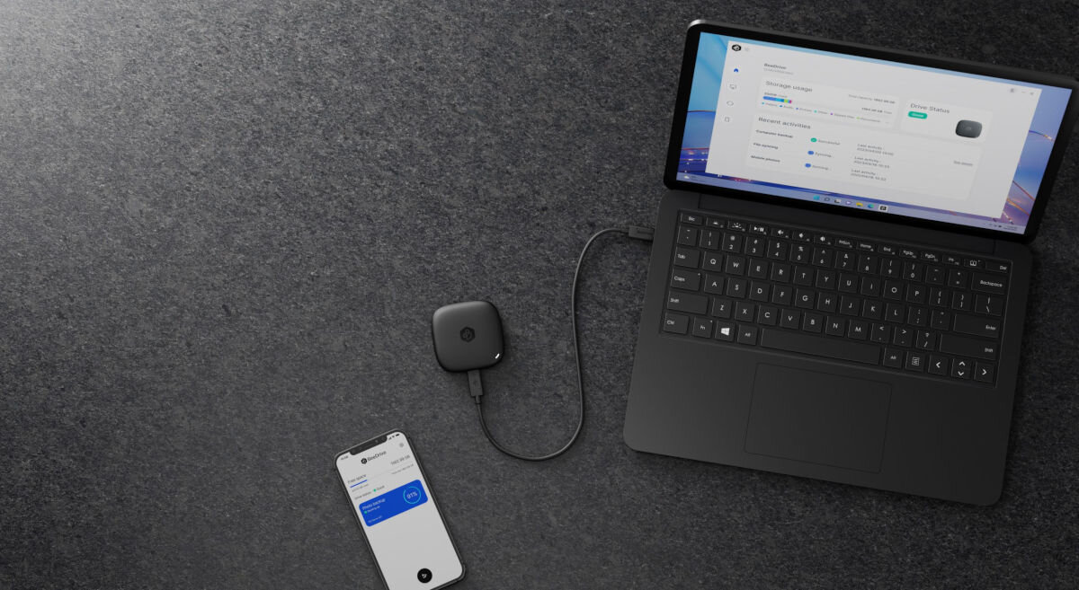Dysk sieciowy SYNOLOGY BeeDrive 2TB SSD kompatybilność ze smartfonami Android iOS