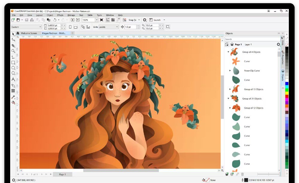 Program COREL CorelDRAW Essentials 2024 opis