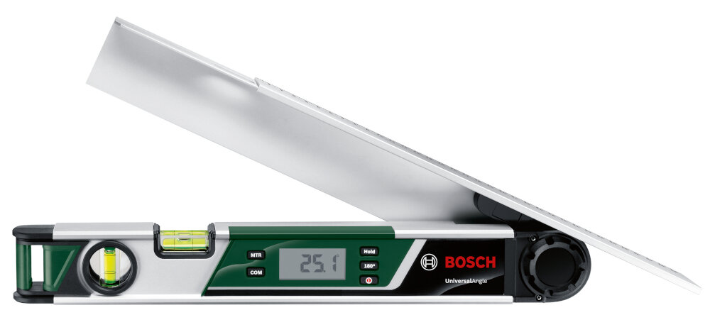 Kątomierz cyfrowy BOSCH Universal Angle 06036760Z1 obudowa w ponad 80% z recyklingu wymiary 425 x 58 x 41 mm waga 0,890 kg