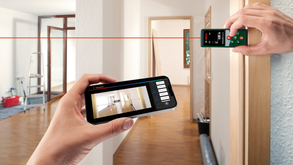 Dalmierz laserowy BOSCH Universal Distance 50C 06036723Z0 lacznosc Bluetooth aplikacja BOSCH