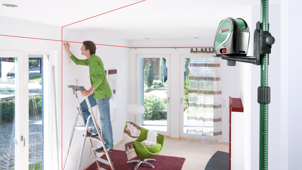 Laser krzyżowy BOSCH Universal Level 3 Basic 06036639043 gwint do statywu 1/4 cala drazek teleskopowy