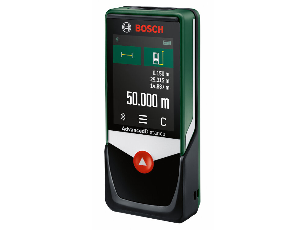 Dalmierz laserowy BOSCH AdvancedDistance 50C 06036722Z0 intuicyjny ekran dotykowy zintegrowana funkcja pomocy obsluga jednym przyciskiem