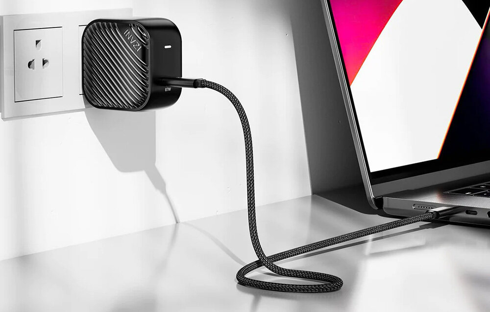 Ładowarka sieciowa INVZI GanHub GH6711 67W - kompatybilna z głównymi standardami ładowania