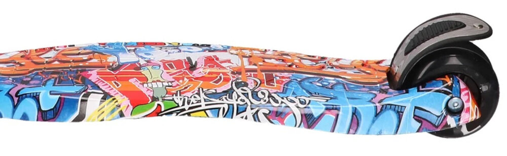 Hulajnoga dla dzieci EXTRALINK Baby Adventure zbliżenie na podest i hamulec bezpieczeństwo i stabilna jazda tylny błotnik pełni funkcję hamulca nożnego bezpieczeństwo na drodze łatwa kontrola pojazdu dostosowanie prędkości do panujących warunków