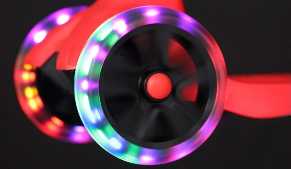 Hulajnoga dla dzieci EXTRALINK Dumbo Cruiser Niebiesko-czarny kółka efekty diody LED żywe kolory dynamiczne światła