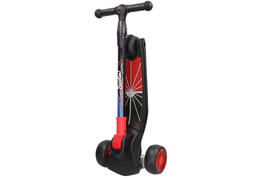 Hulajnoga dla dzieci EXTRALINK Dumbo Cruiser Czarno-czerwony Składana konstrukcja przechowywanie transport