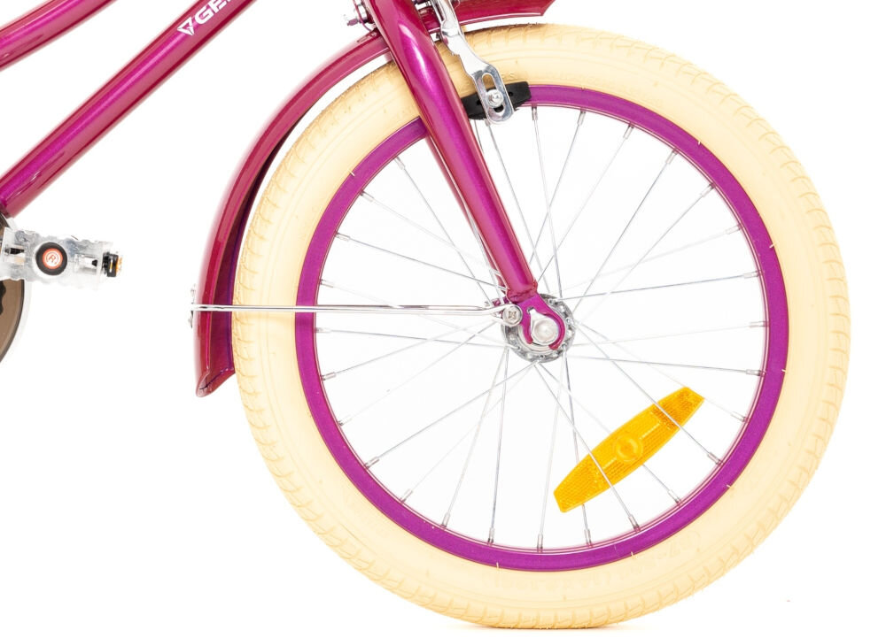 Rower dziecięcy GERMINA Vintage 16 cali dla dziewczynki Biały koła jednoślad przygoda boczne kółka faza nauki łańcuch osłona błotniki 