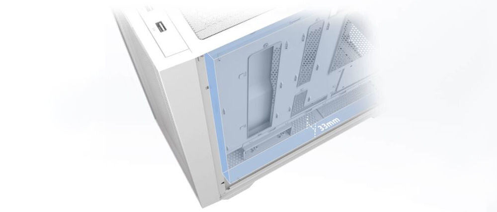 Obudowa ASUS A21 Plus Biały zarządzanie kablami schowek o szerokości 33 mm