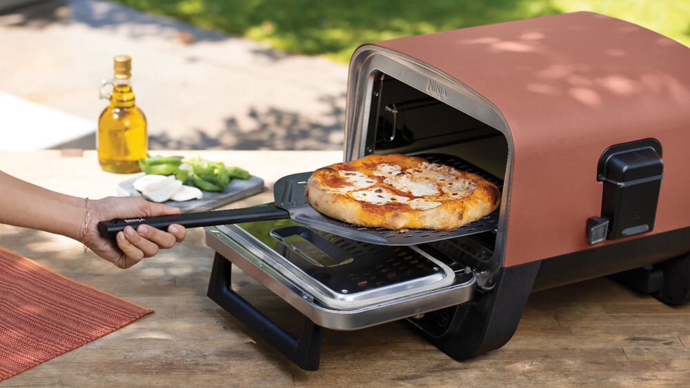 Piec do pizzy NINJA OO101EU 2400W 30 cm wysoki zakres temperatury przygotowywanie pizzy 6 trybów przygotowania pizzy calzone pizza neapolitańska w stylu nowojorskim gotowa do spożycia po zaledwie 3 minutach pieczenia szybkie smaczne ekonomiczniejsze przygotowanie pizzy
