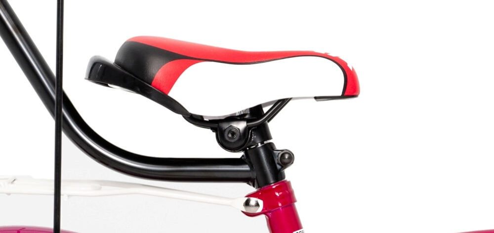 Rower dziecięcy GERMINA BMX 16 cali dla dziewczynki Fuksjowy wygodne siodełko piankowe pełen komfort podczas jazdy aktywność zachęta 