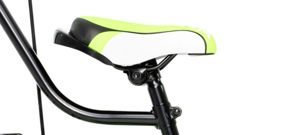 Rower dziecięcy GERMINA BMX 16 cali dla chłopca Czarno-zielony wygodne siodełko piankowe pełen komfort podczas jazdy aktywność zachęta 