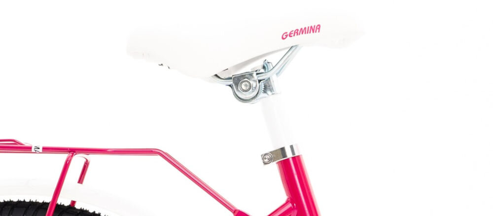 Rower dziecięcy GERMINA BMX 20 cali dla dziewczynki Różowy wygodne siodełko piankowe pełen komfort podczas jazdy aktywność zachęta