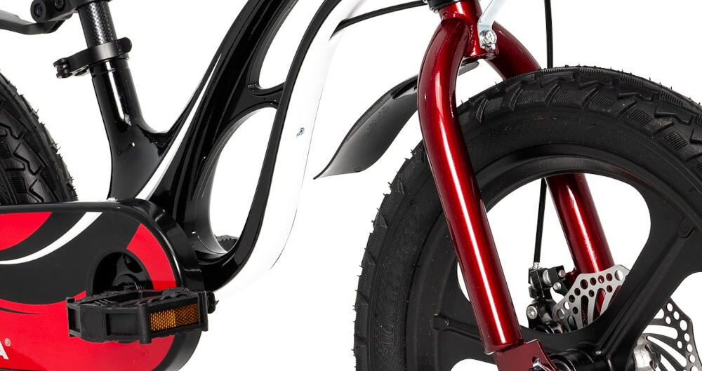 Rower dziecięcy GERMINA Magnesium 16 cali dla chłopca Czarny przyjemna komfortowa jazda stalowa rama odporność na uszkodzenia elegancki wygląd geometria dla najmłodszych lekki