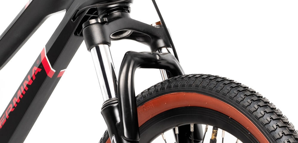 Rower dziecięcy GERMINA Magnesium 20 cali dla dziewczynki Czarny sprawne hamulce przedni tylny hamulec niezawodne lekkie przeszkoda zatrzymanie 